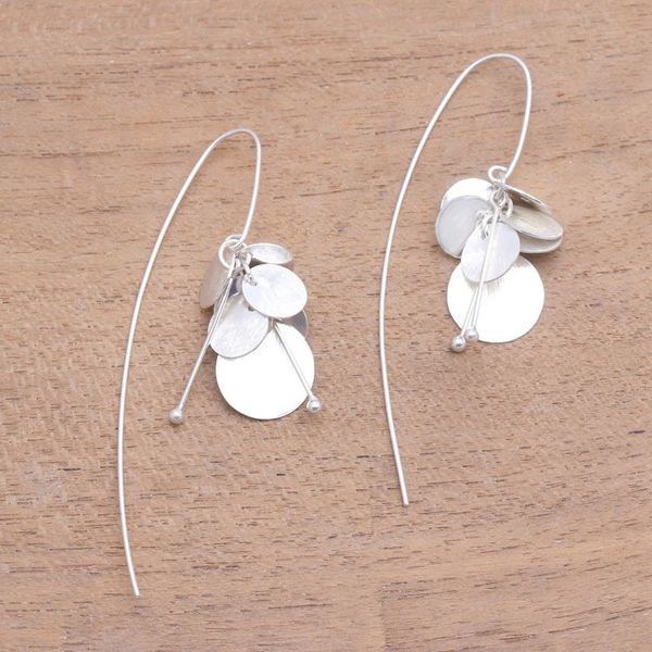 Alternate image for Abstract Sterling Silver Dangle Earrings from Bali Dancing Abstraction