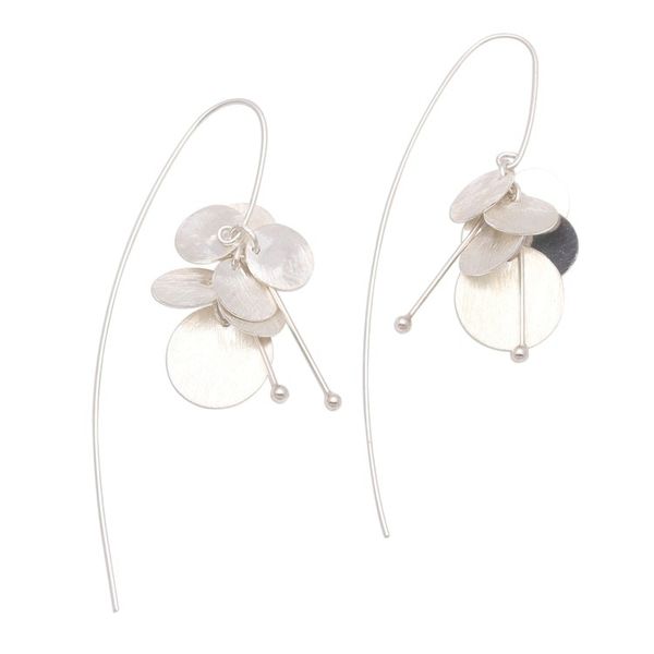 Alternate image for Abstract Sterling Silver Dangle Earrings from Bali Dancing Abstraction