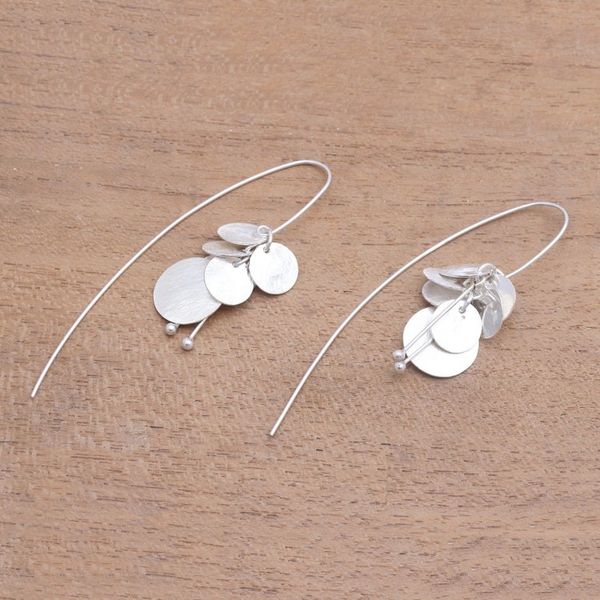 Alternate image for Abstract Sterling Silver Dangle Earrings from Bali Dancing Abstraction