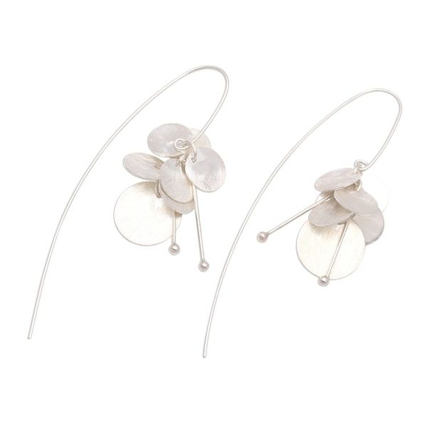 Alternate image for Abstract Sterling Silver Dangle Earrings from Bali Dancing Abstraction