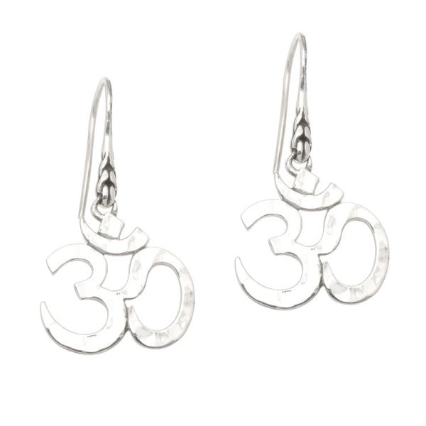 Alternate image for Handcrafted Sterling Silver Hindu Omkara Earrings Dharma