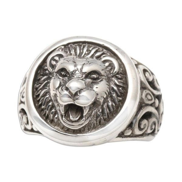 Alternate image for Mens Sterling Silver Lion Ring from Bali Lion Strength
