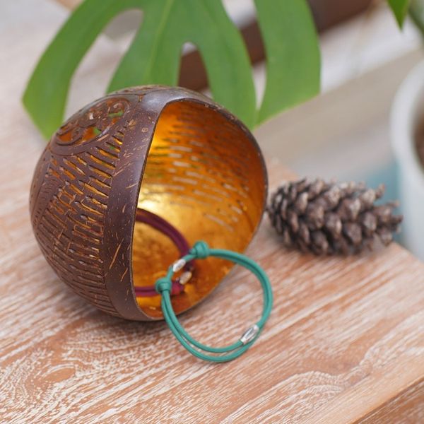 Alternate image for Openwork Pattern Coconut Shell Catchall from Bali Golden Palace