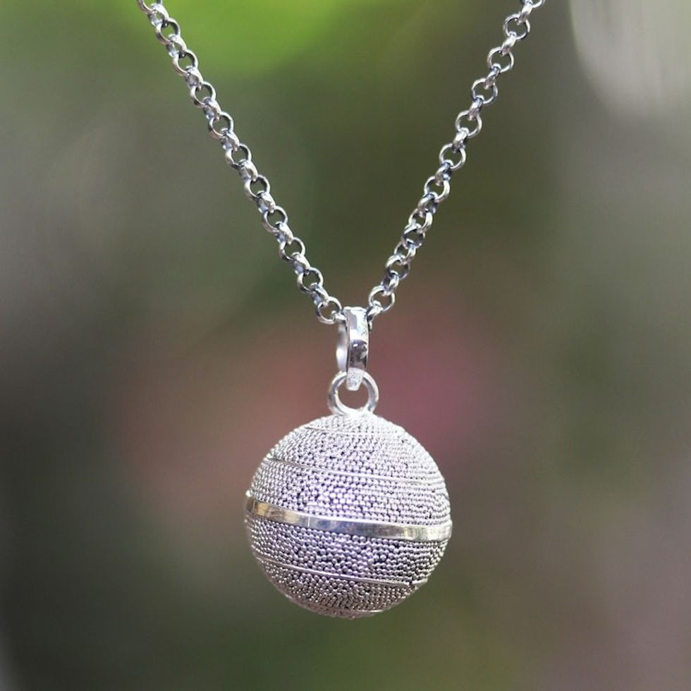 Balinese Silver Jawan Harmony Ball Necklace 'Sweet Protection'