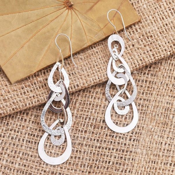 Alternate image for Interlocking Sterling Silver Droplet Dangle Earrings Compilation of Tears