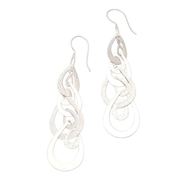 Alternate image for Interlocking Sterling Silver Droplet Dangle Earrings Compilation of Tears