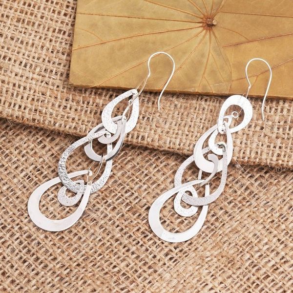 Alternate image for Interlocking Sterling Silver Droplet Dangle Earrings Compilation of Tears