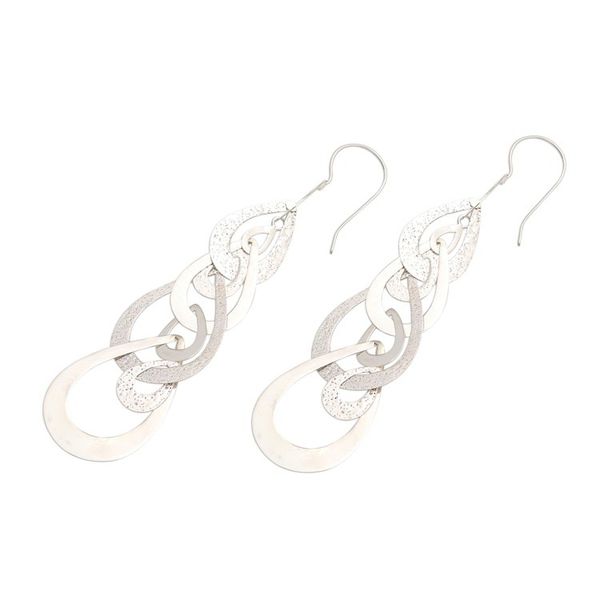 Alternate image for Interlocking Sterling Silver Droplet Dangle Earrings Compilation of Tears