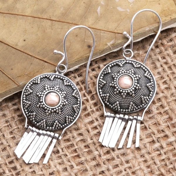 Alternate image for Gold-Accented Sterling Silver Dangle Earrings Balinese Musical