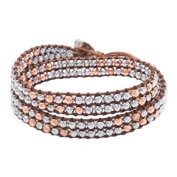 Alternate image for Artisan Crafted Hematite Beaded Wrap Bracelet Under the Earth
