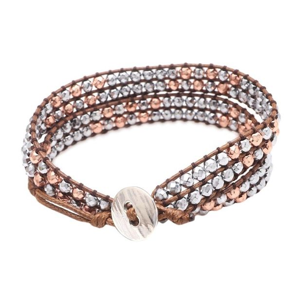 Alternate image for Artisan Crafted Hematite Beaded Wrap Bracelet Under the Earth