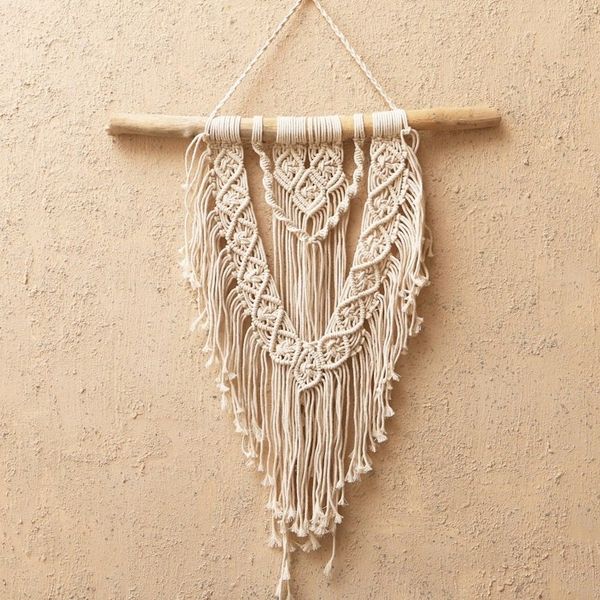 Alternate image for 100 Cotton Ivory Macrame Wall Hanging Crown Prince