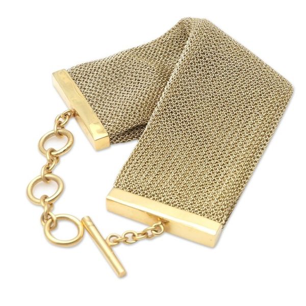 Alternate image for Gold-Plated Mesh Wristband Bracelet Weekend Night
