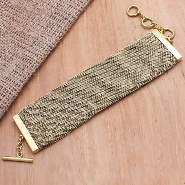 Alternate image for Gold-Plated Mesh Wristband Bracelet Weekend Night