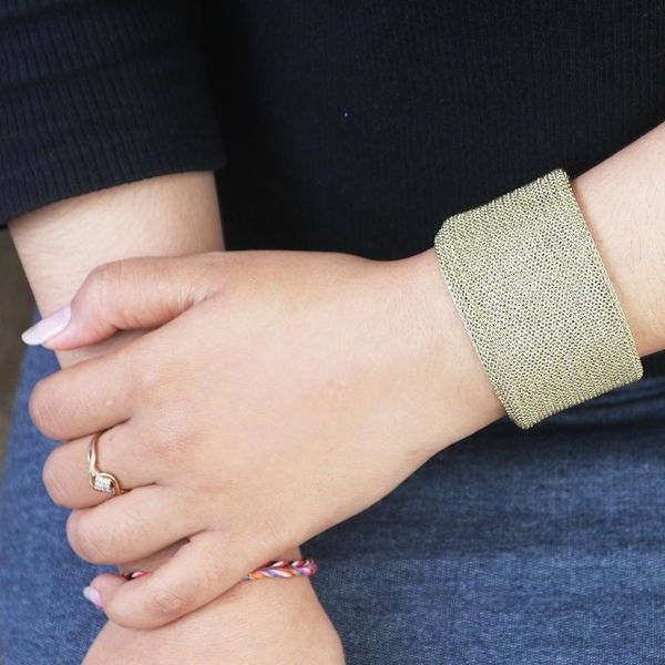 Alternate image for Gold-Plated Mesh Wristband Bracelet Weekend Night
