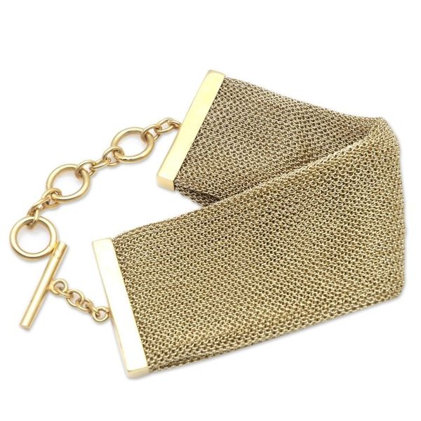 Alternate image for Gold-Plated Mesh Wristband Bracelet Weekend Night