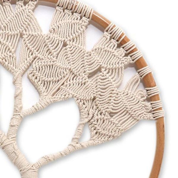 Alternate image for Handcrafted Ivory Macrame Tree Wall Hanging Deep Roots, Strong Branches