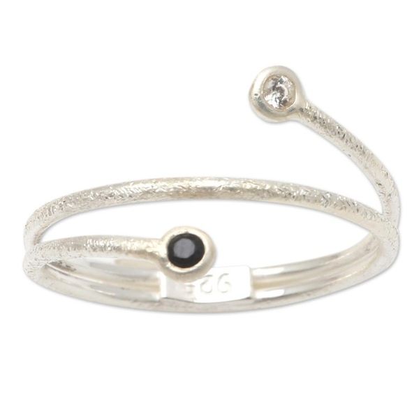 Alternate image for Black Crystal and Cubic Zirconia Wrap Ring Meet Your Match