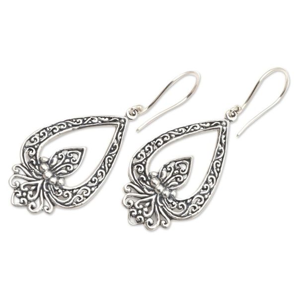 Alternate image for Hand Crafted Sterling Silver Dangle Earrings Long Dream