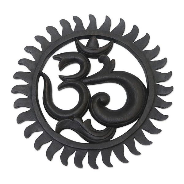 Alternate image for Balinese Om-Themed Relief Panel Ongkare
