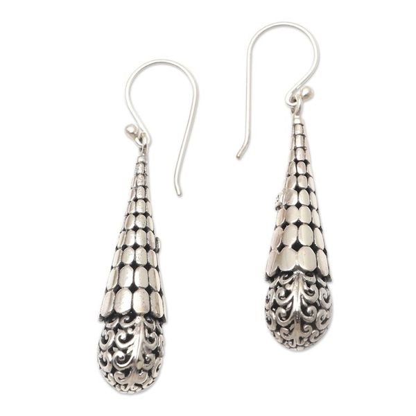 Alternate image for Hand Crafted Sterling Silver Dangle Earrings Beaming Light