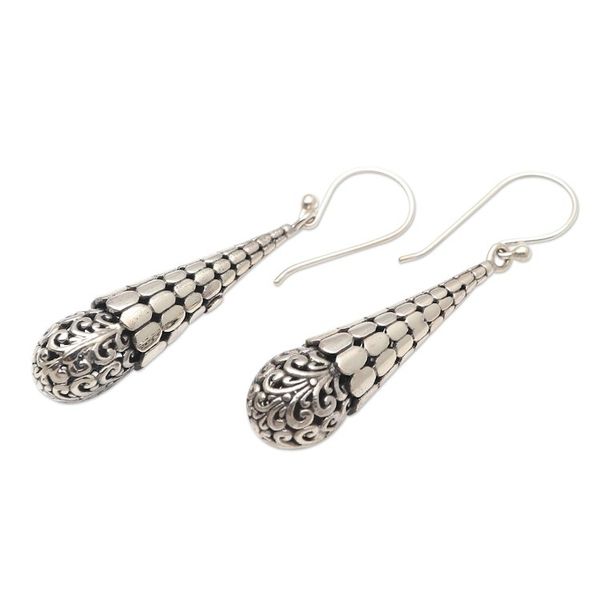 Alternate image for Hand Crafted Sterling Silver Dangle Earrings Beaming Light