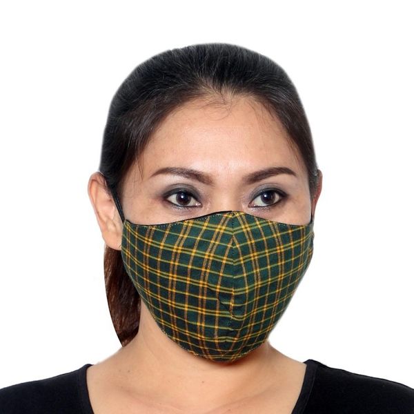 Alternate image for Set of 3 Plaid Cotton Face Masks with Elastic Ear Loops A Proper Plaid