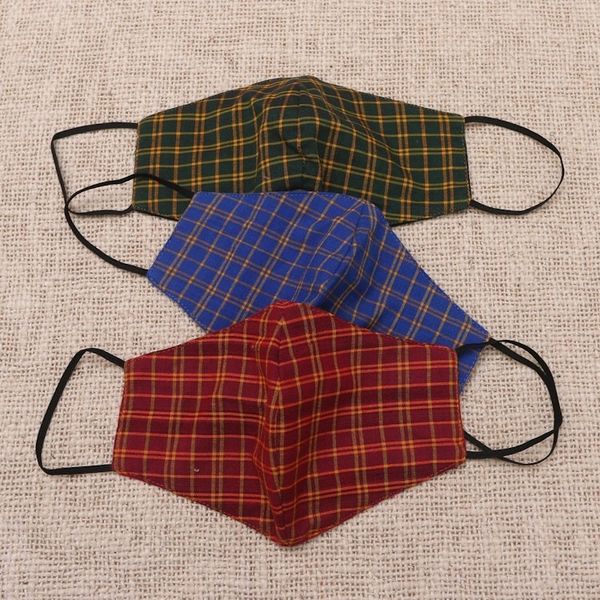 Alternate image for Set of 3 Plaid Cotton Face Masks with Elastic Ear Loops A Proper Plaid