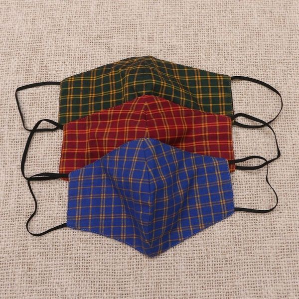 Alternate image for Set of 3 Plaid Cotton Face Masks with Elastic Ear Loops A Proper Plaid