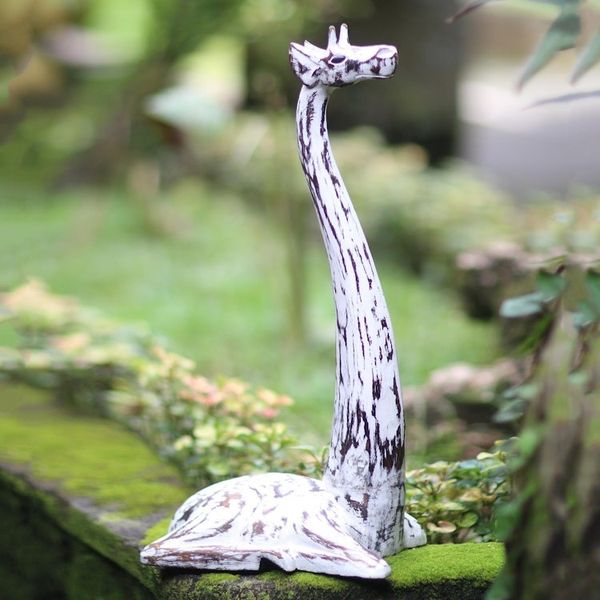 Alternate image for White Albesia Wood Giraffe Statuette Darling Giraffe