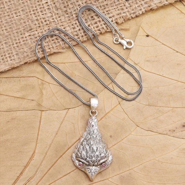 Alternate image for Amethyst and Sterling Silver Owl Pendant Necklace All Knowing
