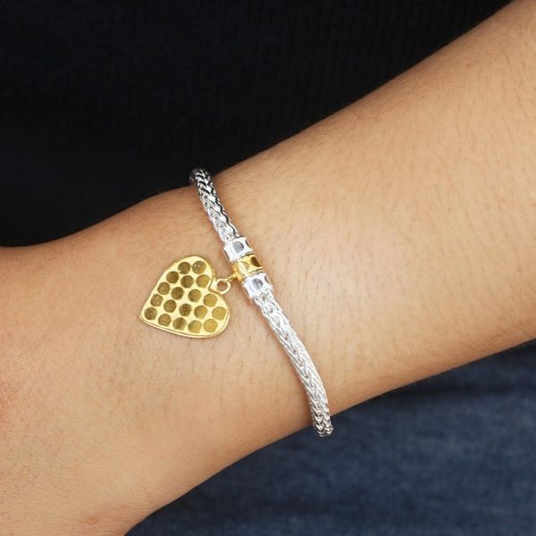 Alternate image for Gold-Plated Sterling Silver Heart Charm Bracelet from Bali Love for Mom in Gold