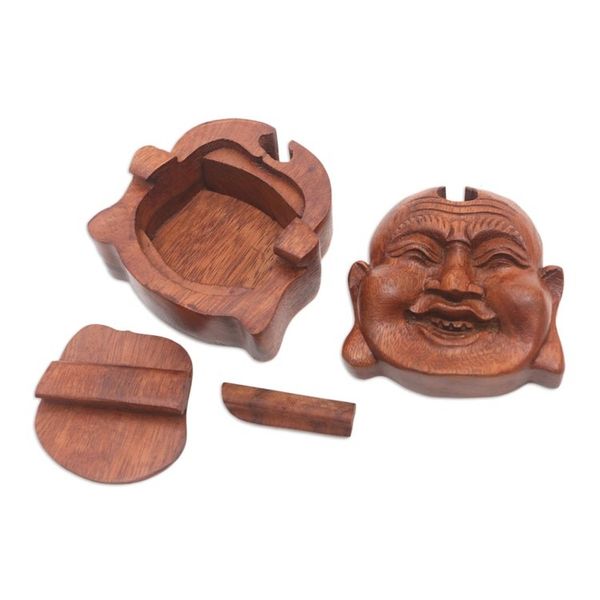 Alternate image for Buddha-Themed Suar Wood Puzzle Box Buddhas Secret