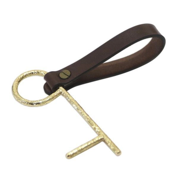 Alternate image for Brass No Touch Tool with Leather Lanyard Java Explorer