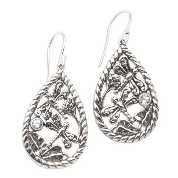 Alternate image for Cubic Zirconia Dragonfly Dangle Earrings Sweet Dragonfly
