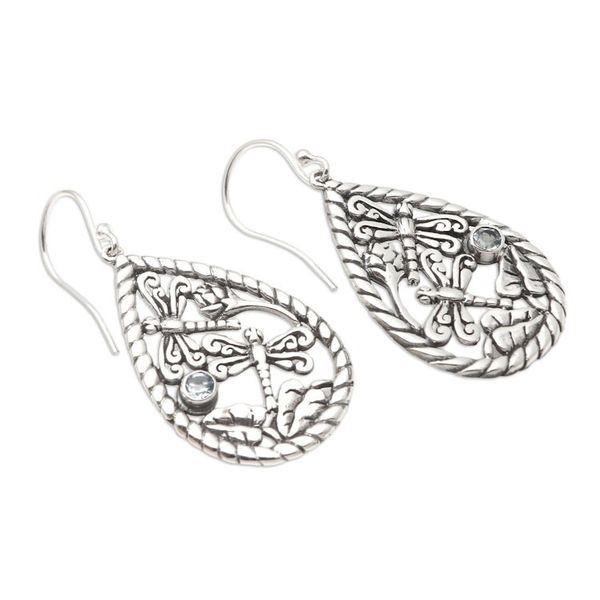 Alternate image for Cubic Zirconia Dragonfly Dangle Earrings Sweet Dragonfly