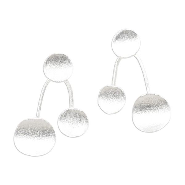 Alternate image for Artisan Made Sterling Silver Drop Earrings Be Groovy