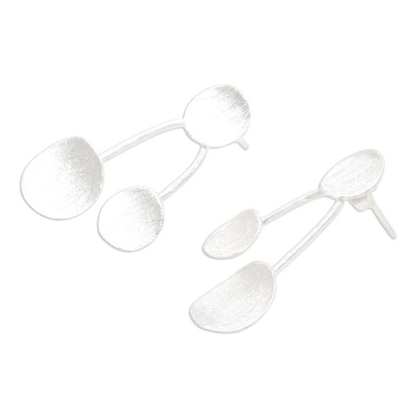 Alternate image for Artisan Made Sterling Silver Drop Earrings Be Groovy