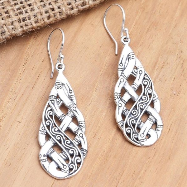 Alternate image for Sterling Silver Braided Dangle Earrings Impossible Dream