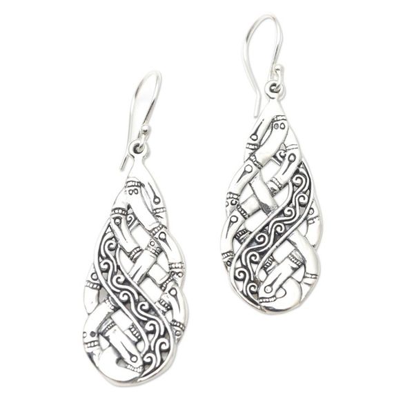 Alternate image for Sterling Silver Braided Dangle Earrings Impossible Dream