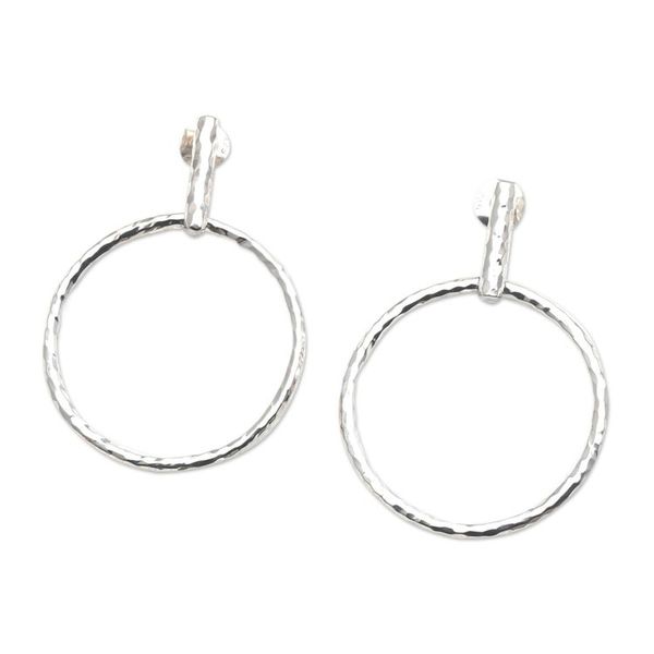 Alternate image for Round Sterling Silver Dangle Earrings from Bali Throw for a Loop