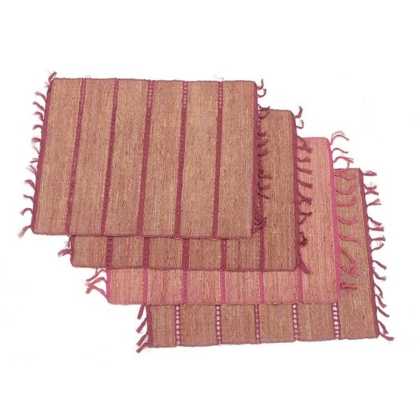 Alternate image for Fringed Natural Fiber and Cotton Placemats Set of 4 Dusty Rose