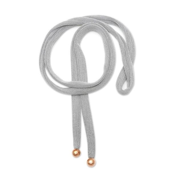 Alternate image for Hand Crafted Gold-Accented Brass and Mesh Wrap Necklace Silvery Charm