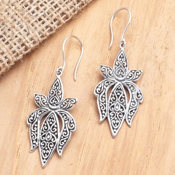 Alternate image for Hand Crafted Sterling Silver Dangle Earrings Unwavering Beauty