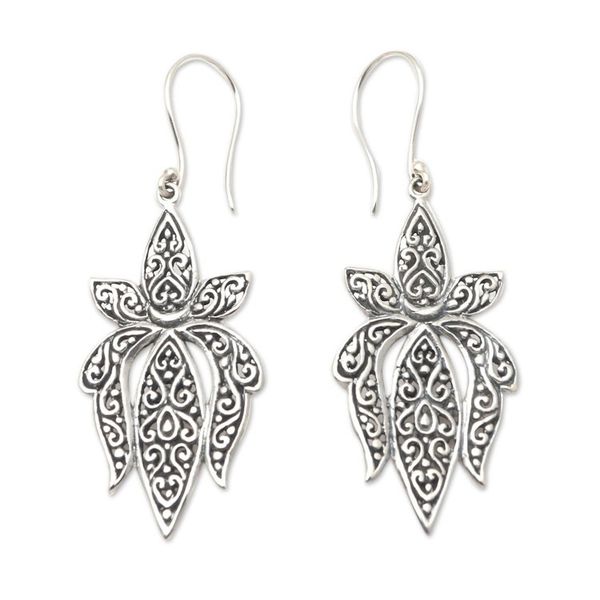Alternate image for Hand Crafted Sterling Silver Dangle Earrings Unwavering Beauty