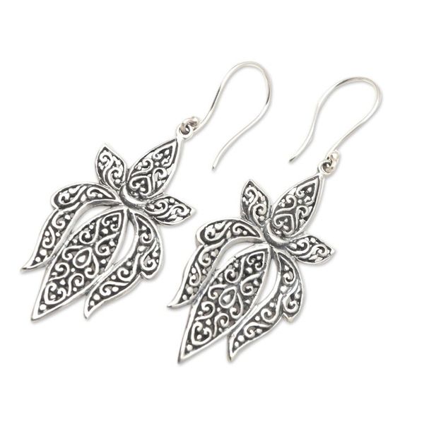 Alternate image for Hand Crafted Sterling Silver Dangle Earrings Unwavering Beauty