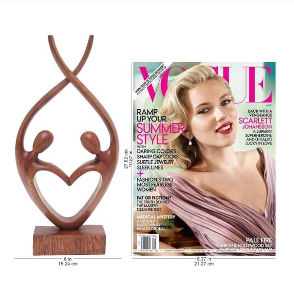 Alternate image for Hand Carved Suar Wood Romantic Sculpture Balanced Love