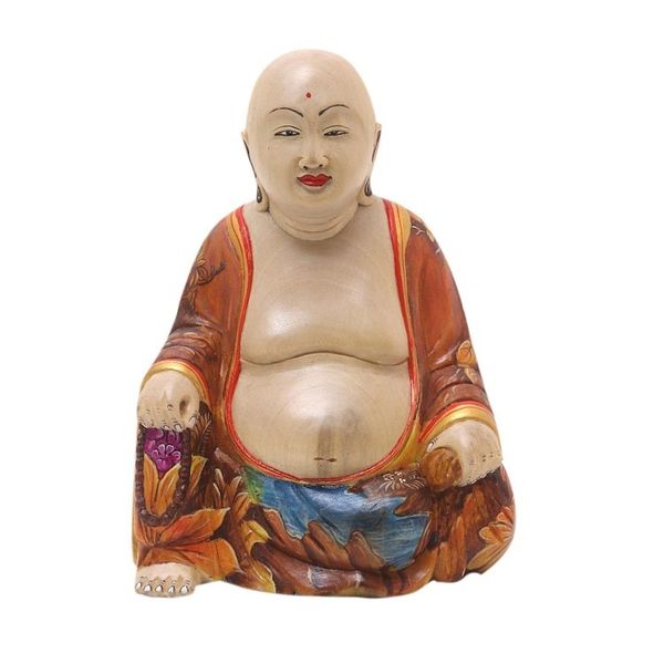 Alternate image for Handmade Crocodile Wood Buddha Sculpture from Bali Nature Buddha