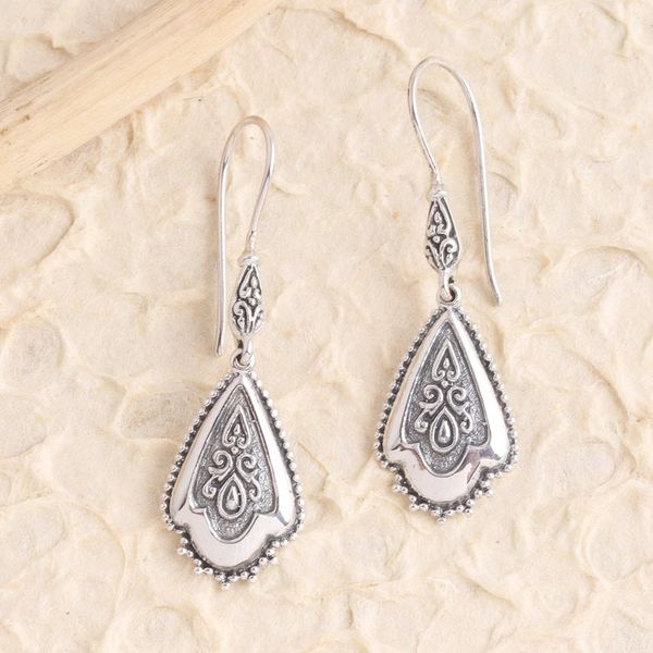 Alternate image for Sterling Silver Shield Dangle Earrings Aura of the Islands