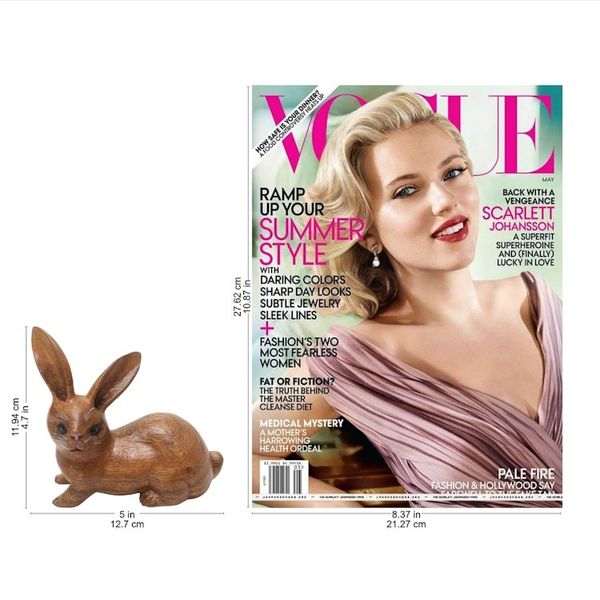 Alternate image for Handmade Suar Wood Rabbit Figurine Wise Rabbit in Brown